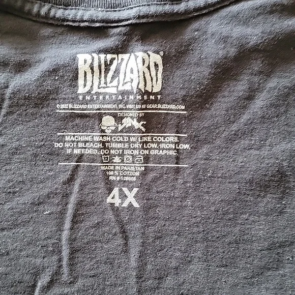 Black T-Shirt Diablo, Size 4 XL, New - Picture 2 of 3